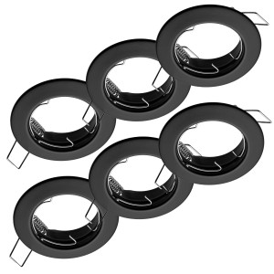 Oktaplex 12er Set Einbauleuchten Sedan, schwarz, für 50mm LED Module. Deckenspots.