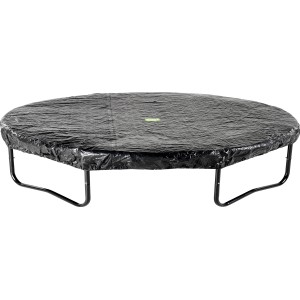 Schwarze EXIT Trampolin Abdeckplane D427cm zum Schutz vor Witterung und Schmutz.