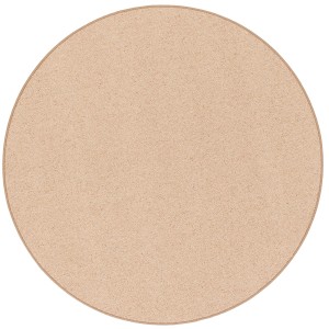 Runder Snapstyle Natur Teppich aus Wolle, Berber-Stil, Karamell, 200cm Durchmesser.