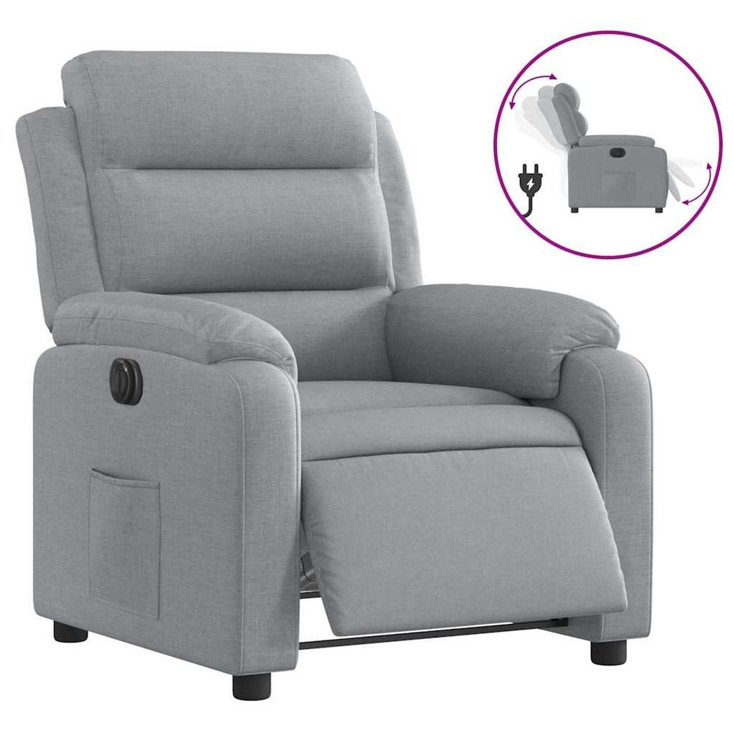 vidaXL Relaxsessel Elektrisch Hellgrau Stoff 3204956 günstig online kaufen