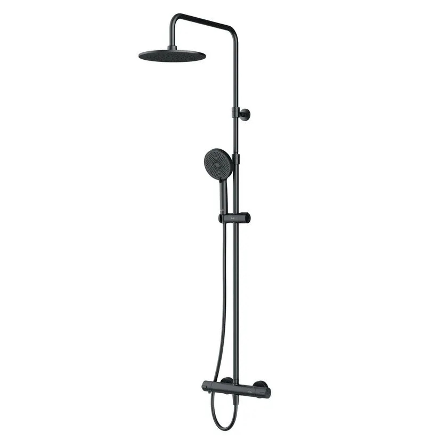 AM.PM Duschsystem mit Thermostat Duscharmatur Brausearmatur Regendusche Duschset Duschsäule Scwarz