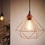 Eglo Pendelleuchte Tarbes, Ø 32,5 cm, kupferfarbene Drahtleuchte im Vintage-Look.