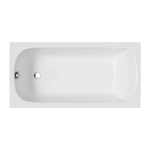 Weiße Bad Land Rechteck-Badewanne CLASSIC 150x70 aus Acryl mit Ablauf und Überlauf.