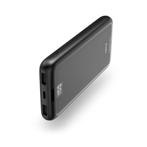 Anthrazitfarbener Hama Power Pack 10000mAh mit USB-C und USB-A Anschlüssen.
