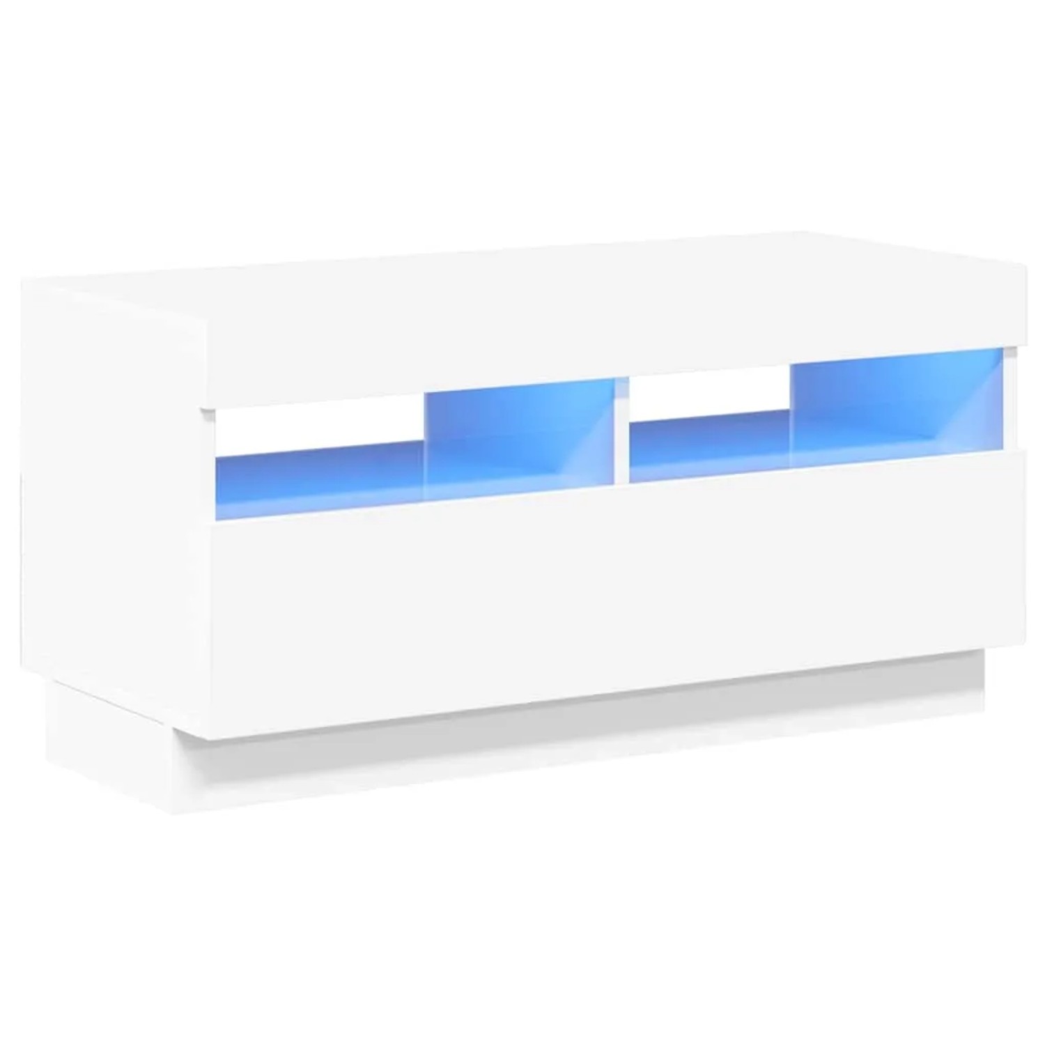 vidaXL TV-Schrank mit LED-Leuchten Hochglanz-Weiß 80x35x40 cm 804451