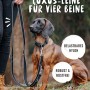 Schwarze Rudelkönig Hundeleine Paola, 20mm breit, verstellbar auf 230cm Länge.