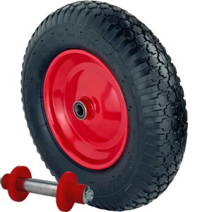 TRUTZHOLM 4x Schubkarrenrad 390x95 mm 4.80 4.00-8  Luftbereifung mit Achse