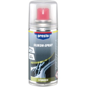 Presto Silikonspray 150ml für Lackreparatur und Karosseriepflege. Schmiermittel für Gummi- und Kunststoffteile.