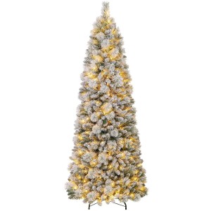 Costway Künstlicher Weihnachtsbaum mit LED-Lichtern Tannenbaum 210cm