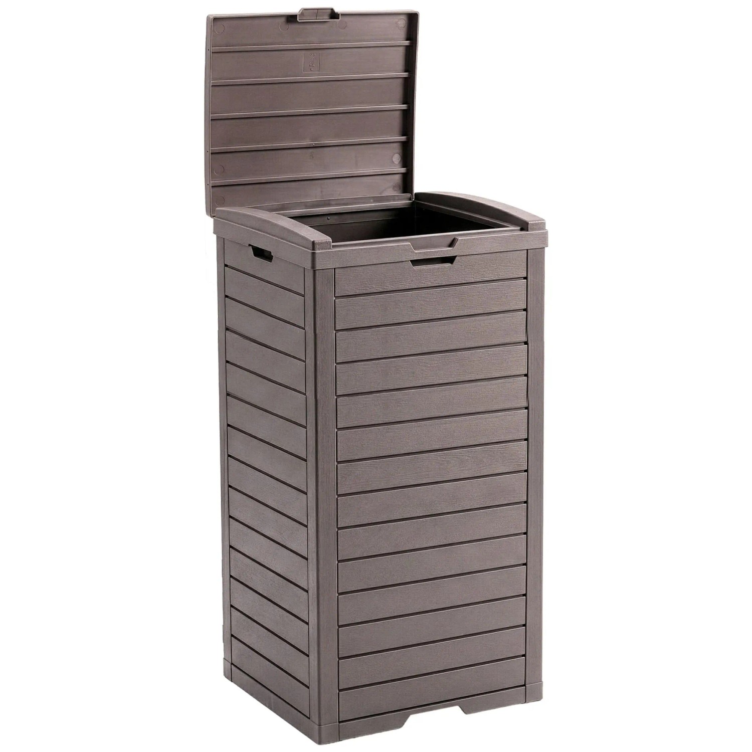 Floordirekt Outdoor Mülleimer Holz-Optik Mülltonnenbox Abfalleimer 118 L Braun