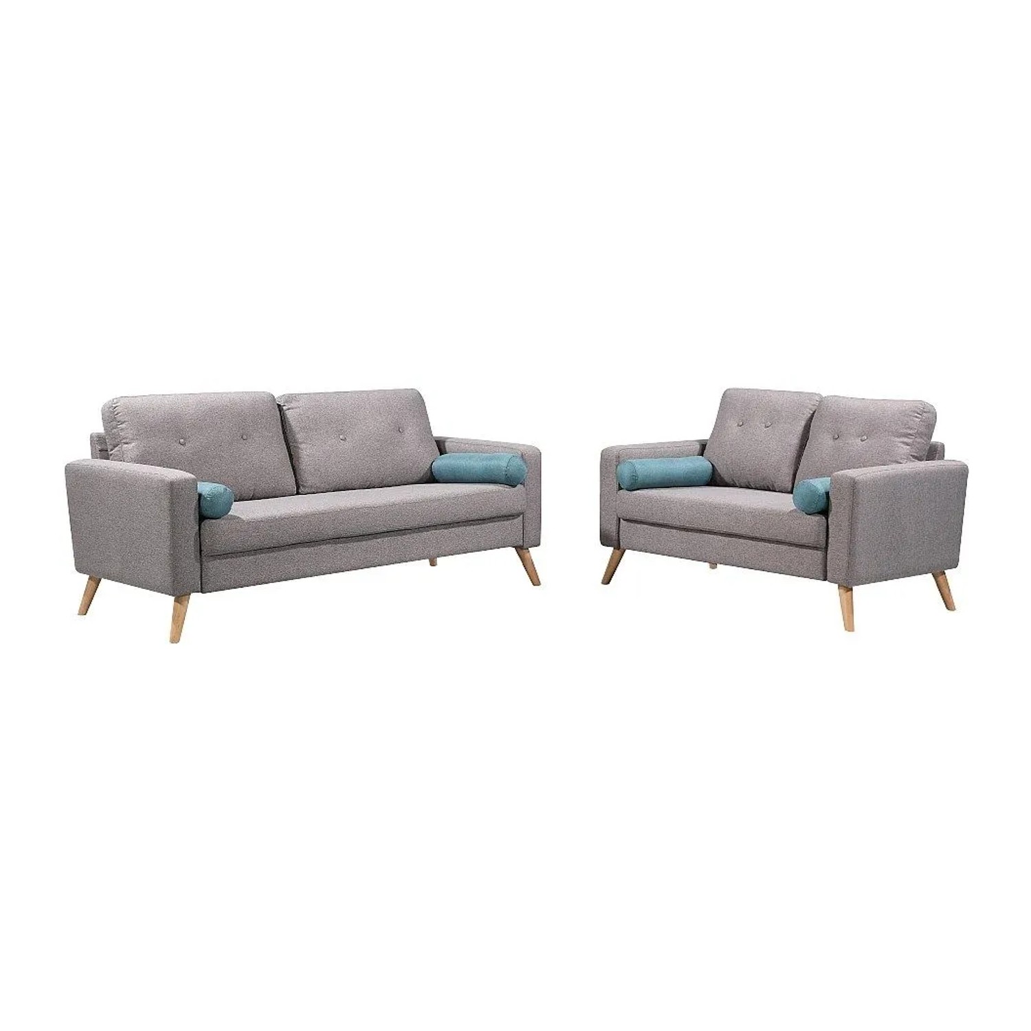 Vente-unique Couchgarnitur Tatum Grau 130 cm  182 cm