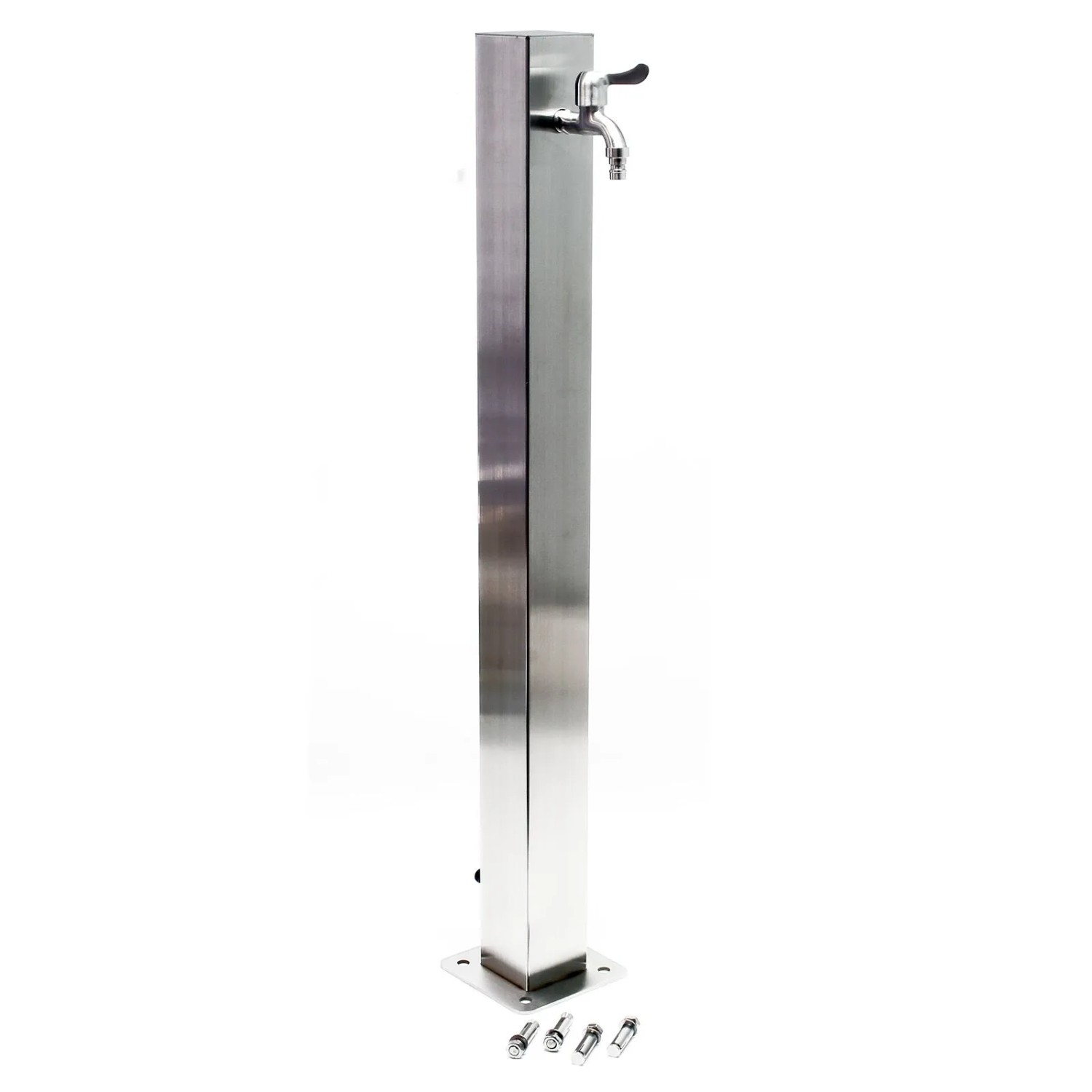 Wiltec Wasserzapfstelle 95 Cm Wassersäule Edelstahl Eckig Garten Zapfsäule
