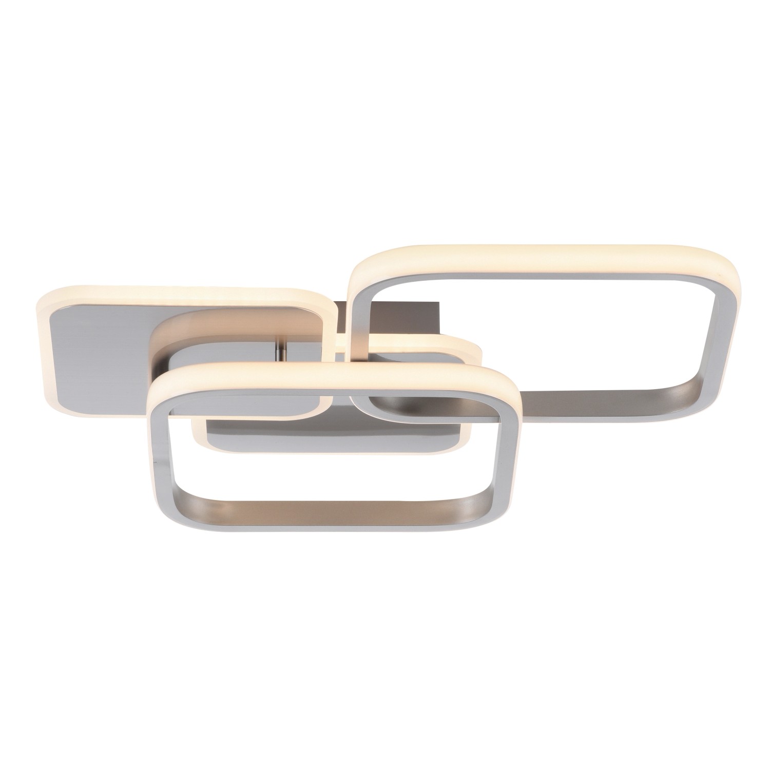 Moderne LED-Deckenleuchte Sevent von Just Light aus Stahl, quadratisches Design.