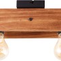 Brilliant Deckenleuchte Calandra, 2-flammig, schwarz und Holz. Deckenlampe mit zwei Leuchten.