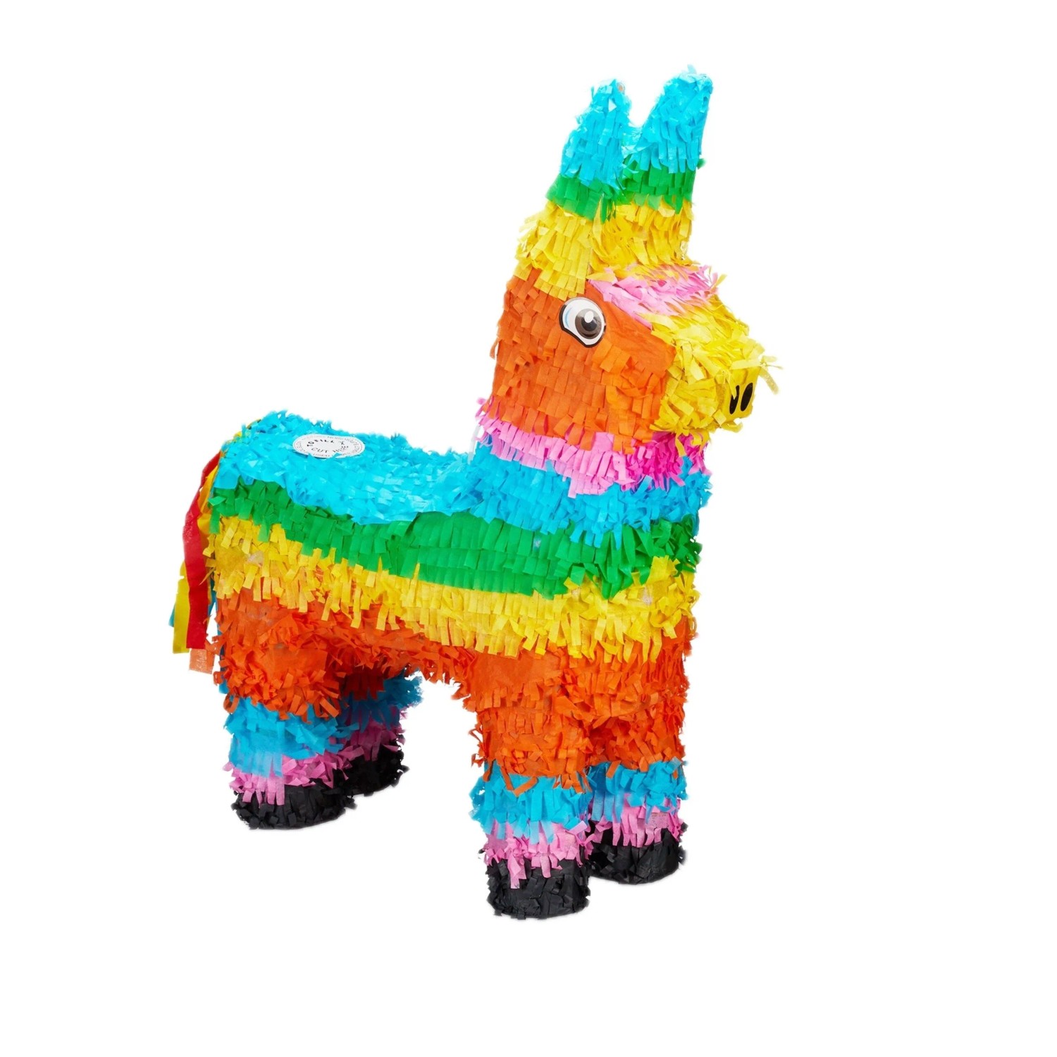 Bunte Lama Pinata aus Papier, befüllbar, als lustige Partydeko für Kindergeburtstage.