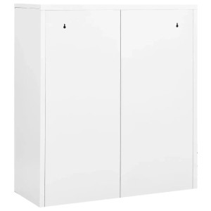 Weißer vidaXL Büroschrank aus Stahl, 90x40x102 cm, mit zwei Türen. Ideal zur Aktenaufbewahrung.