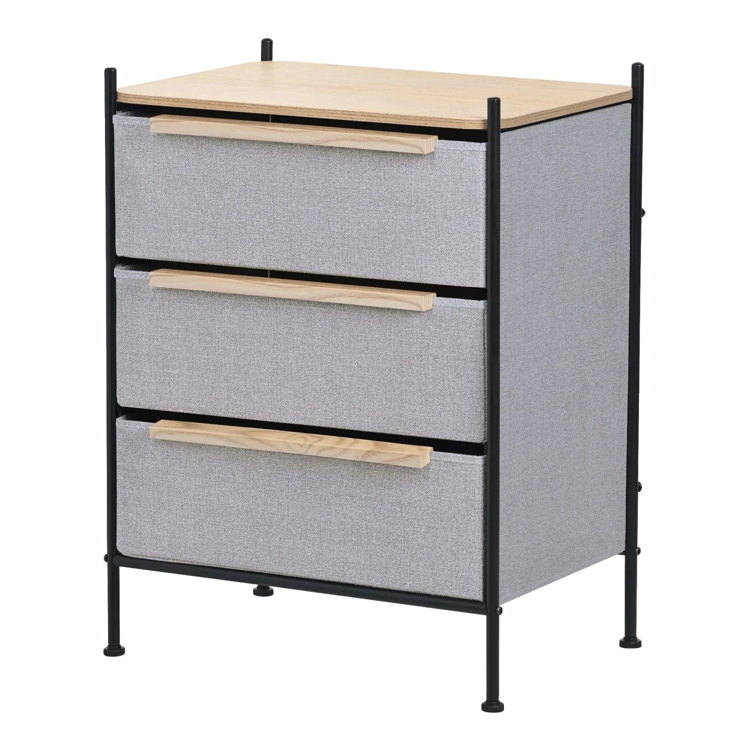 ML-Design Kommode mit 3 Schubladen aus Stoff 58x78x42,5 cm Grau günstig online kaufen