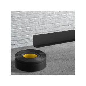 HPFloor Weichsockelleiste Imola Sepang aus W-pvc Selbstklebend Schwarz 2500 cm Lang Inhalt 25