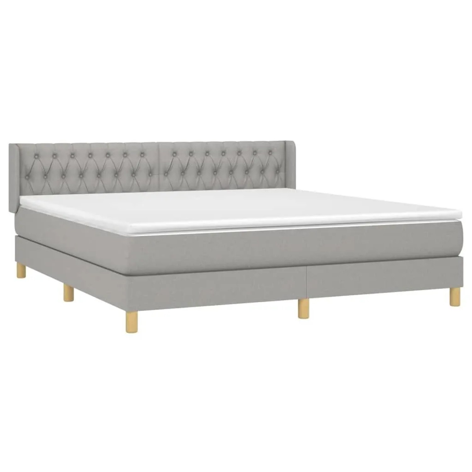 vidaXL Boxspringbett mit Matratze Hellgrau 180x200 cm Stoff 3130529 günstig online kaufen