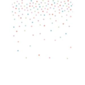 ESTAhome Fototapete mit Konfetti-Punkten in Rosa, Grün und Blau auf weißem Grund.