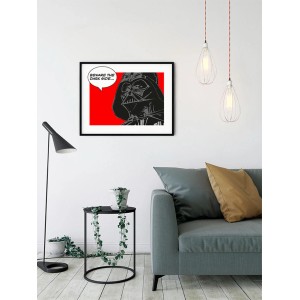 Disney Star Wars Poster mit Darth Vader in Rot und Schwarz, 70x50 cm.