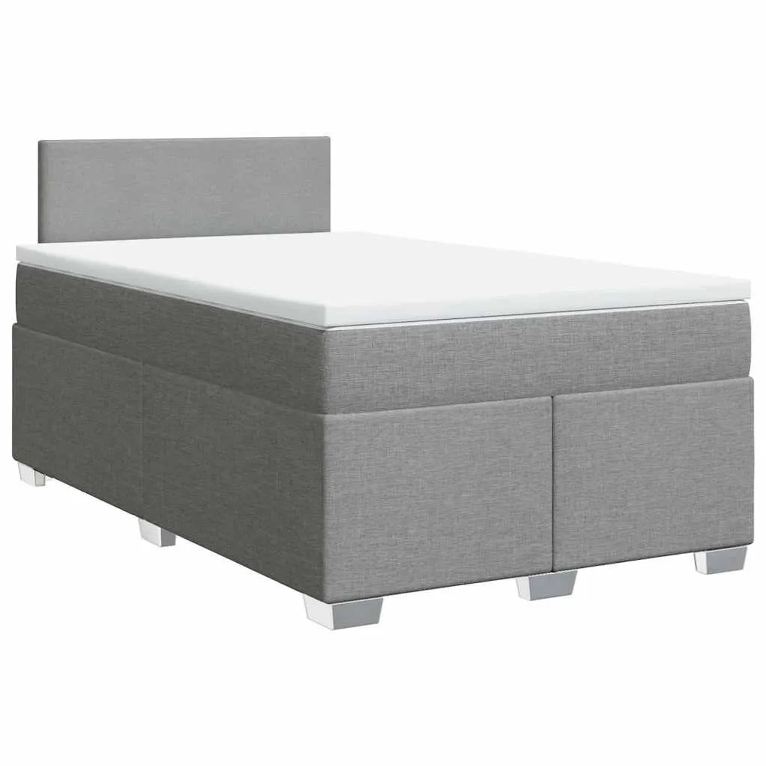 vidaXL Boxspringbett mit Matratze Hellgrau 120x190 cm Stoff 3285820