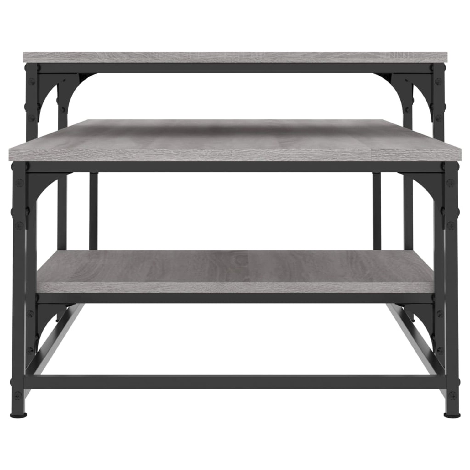 vidaXL Couchtisch Grau Sonoma, 102x60 cm, Holzwerkstoff mit Metallgestell.