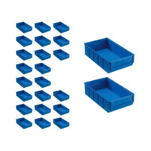 PROREGAL SuperSparSet: 24 blaue Industrieboxen (3,4L) für Aufbewahrungssysteme.