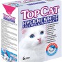 Verpackung Top Cat Hygiene White Ultra Katzenstreu, 6 l Klumpstreu mit weißer Katze.