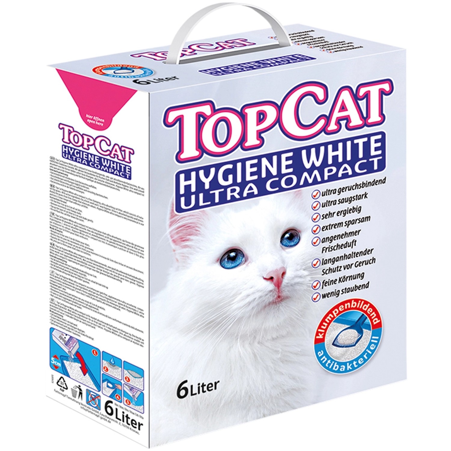 Katzenstreu Top Cat Hygiene White Ultra 6 l