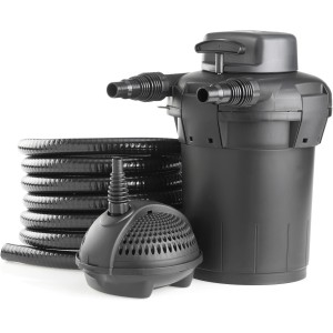 Pontec PondoPress Set 5000: Druckfilter-Set mit Pumpe, Schlauch und UVC-Vorklärgerät für Teiche.
