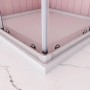 AICA Duschkabine Eckeinstieg 100x80cm mit Schiebetür und 6mm Nano Glas.