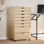 vidaXL Rollcontainer mit Schubladen MOSS Klarlack 53 x 39 x 103 cm 42032403_2
