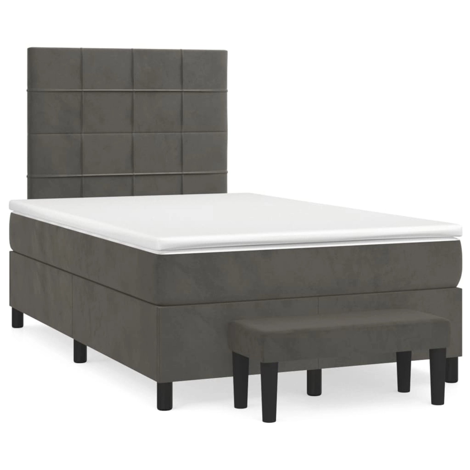 vidaXL Boxspringbett mit Matratze Dunkelgrau 120x200 cm Samt1469171 günstig online kaufen