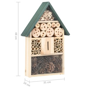 vidaXL Insektenhotel aus Tannenholz, 31x10x48 cm, mit verschiedenen Füllungen für Insekten.