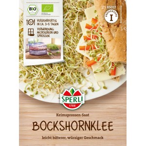 Sperli BIO Bockshornklee Keimsprossen: Saatgut mit curryartigem Geschmack für Salate und Gemüsegerichte.
