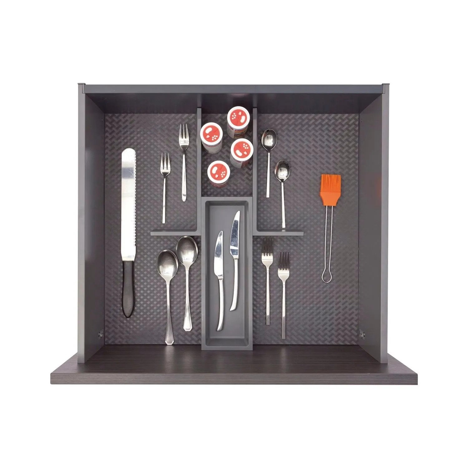 Ninka Besteckeinsatz mit Trenner Basis-Set 5 Tiefe 500/550mm Kunststoff Dunkelgrau