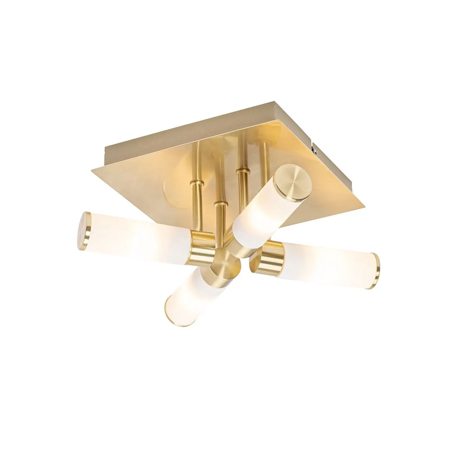QAZQA Moderne Badezimmer Deckenleuchte Messing 4 Flammig IP44 Bath