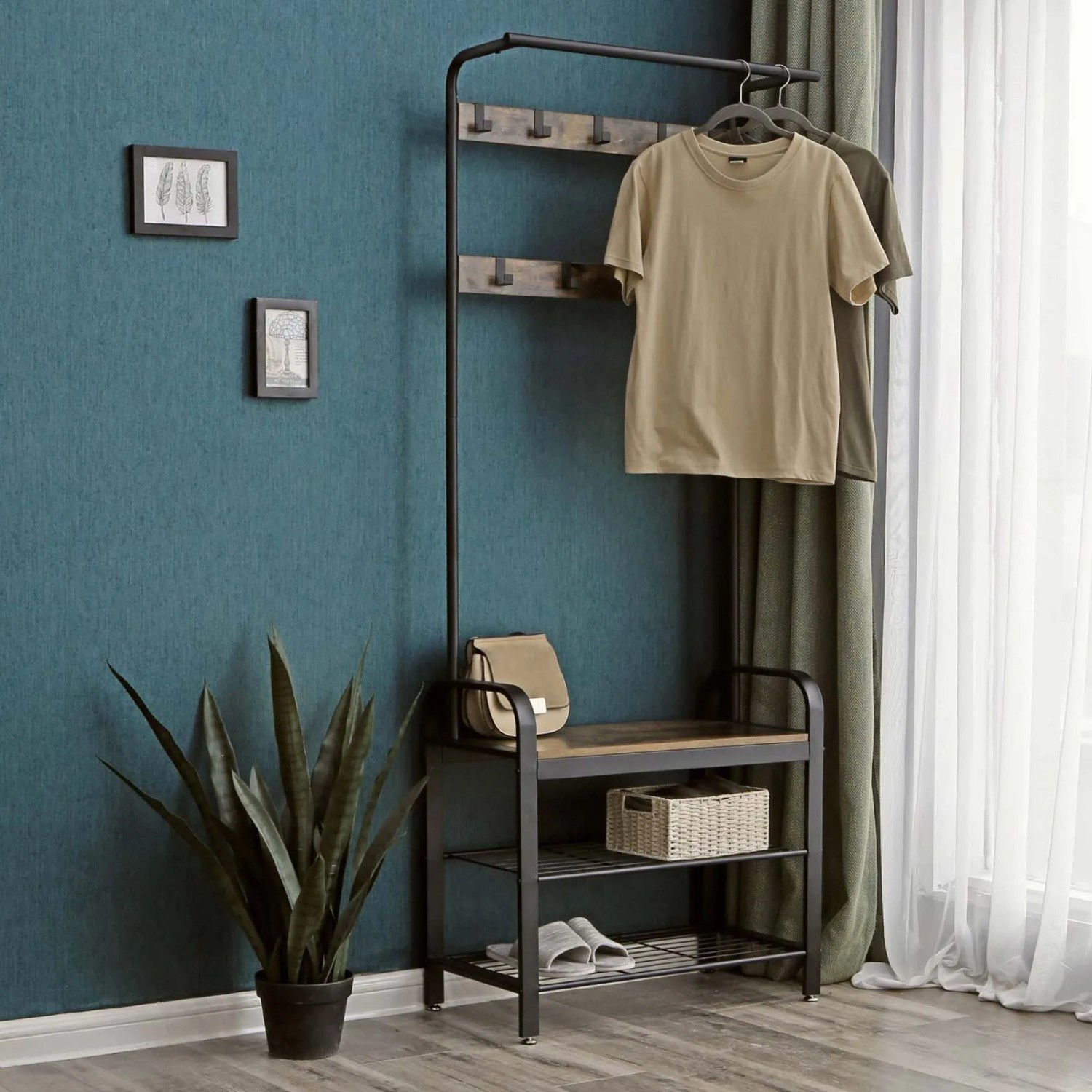 Vasagle Garderobe mit Sitzbank 33,7 x 72 x 183 cm kaufen bei OBI