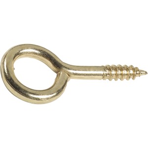 Vermessingte LUX Ringschraube, 2x12mm, 10er-Set. Schraube mit Öse zum Befestigen.