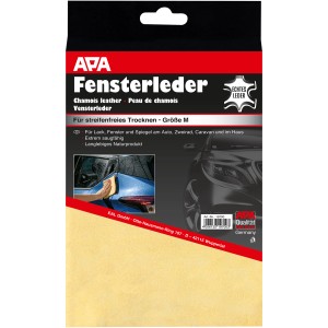 APA Fensterleder Echtleder Gr. M für streifenfreie Reinigung von Auto, Fenster und Spiegel.