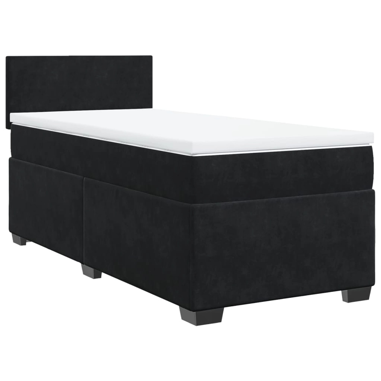 vidaXL Boxspringbett mit Matratze Schwarz 90x200 cm Samt 3286206 günstig online kaufen