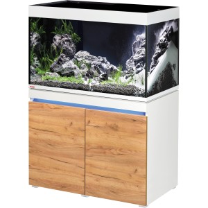 Eheim Incpiria 330 Aquarium-Kombination in Alpin/Nature mit Unterschrank und LED-Beleuchtung.