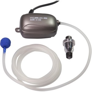 JBL ProAir a50 Aquarium-Belüfter Set mit Pumpe, Schlauch, Sprudelstein und Rückschlagventil.