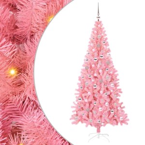 vidaXL Weihnachtsbaum mit 300 LEDs mit Ständer Rosa 240 cm PVC 3396449