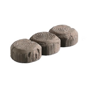 Mähkante Antik in Holzoptik, rustikale Beetbegrenzung aus Beton für den Garten.