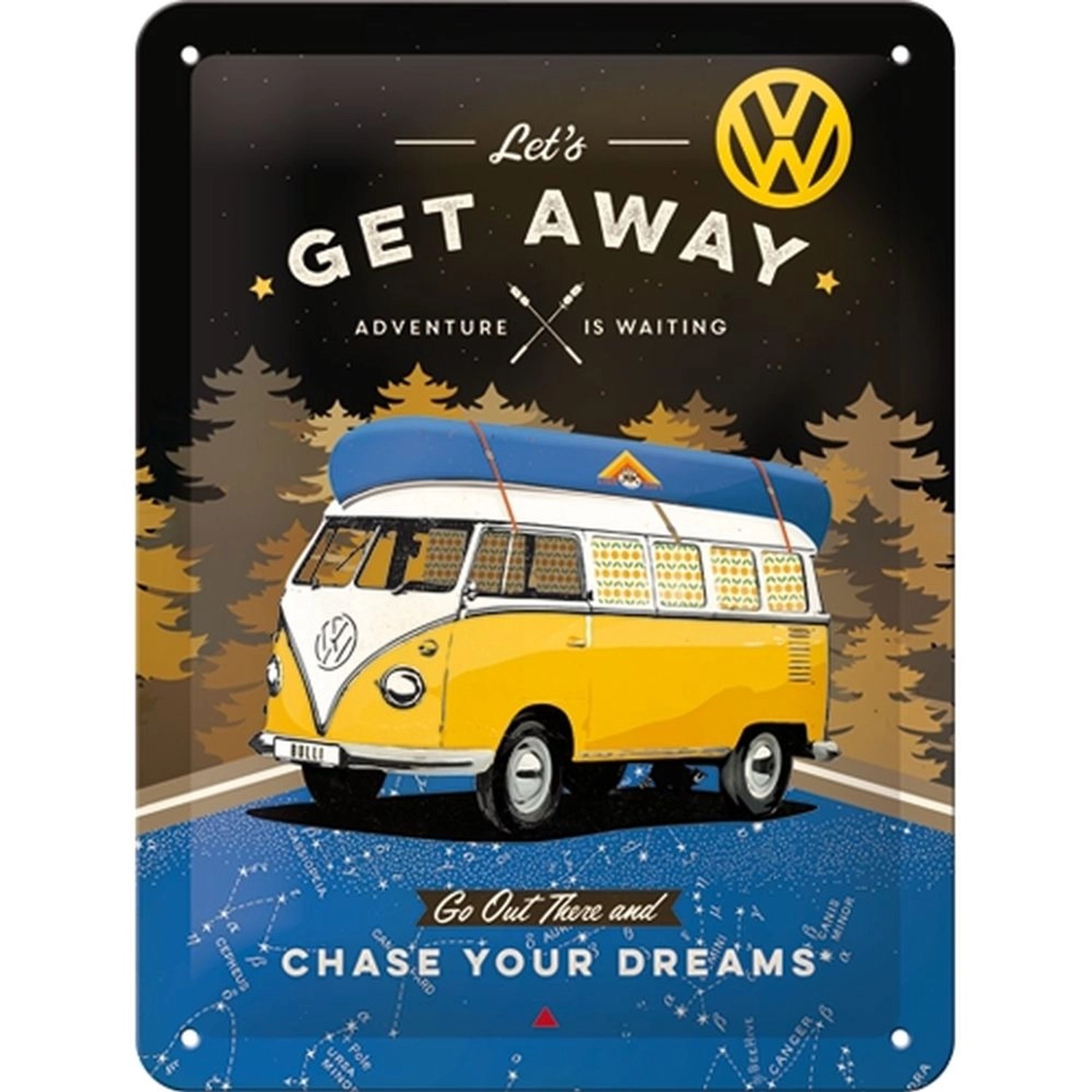 Nostalgic-Art Blechschild 15x20 cm - Volkswagen - VW Bulli - Let's Get Away günstig online kaufen