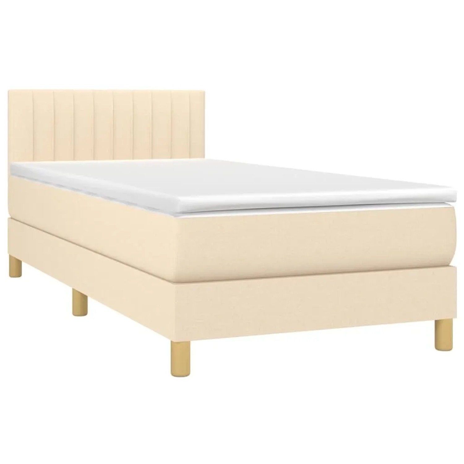 vidaXL Boxspringbett mit Matratze & LED Creme 90x190 cm Stoff 3133842 günstig online kaufen