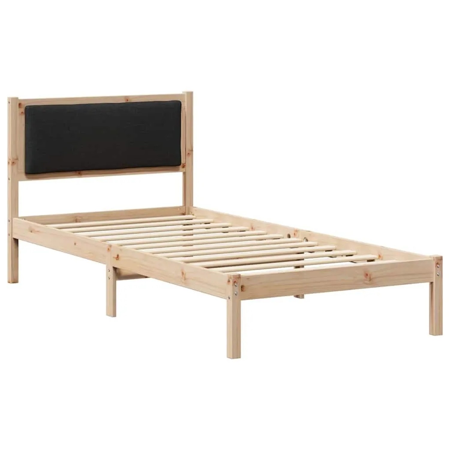 vidaXL Bettrahmen Schwarz 100 x 200 cm Massives Kiefernholz 878141