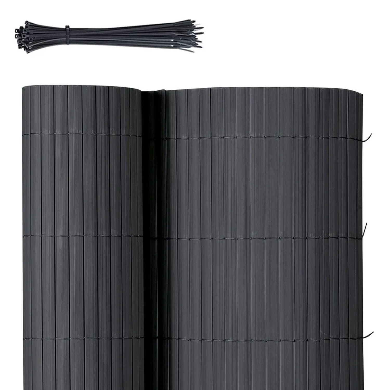 Sunula PVC Sichtschutzmatte Doppelte Verstärkung Sichtschutzzaun Anthrazit 140x500cm
